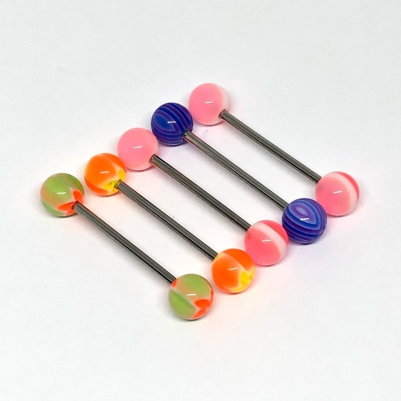 ➰5 Pc Piercing Jewelry Thick Gauge - Picture 1 of 3